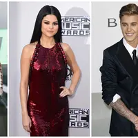 Seth Rogen, Selena Gomez, dan Justin Bieber (Bintang/EPA)