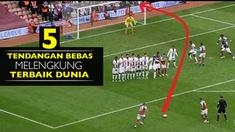Video lima pemain sepak bola dengan tendangan bebas melengkung terbaik di dunia, Cristiano Ronaldo Urutan Ke-4.