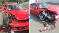 Ferrari 458 bernasib sial seteleh kecelakaan.