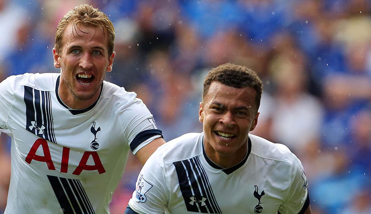 3. Harry Kane - Dele Alli (7 gol), duet Tottenham ini diharapkan publik Inggris dapat terus berkembang dan dilanjutkan hingga Piala Eropa mendatang, kerjasama keduanya sangat mempuni. (AFP/Geoff Caddick)
