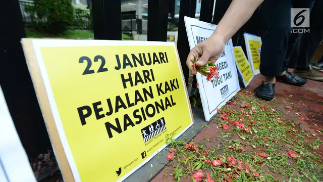 Hari Pejalan Kaki Nasional, Aktivis Tabur Bunga di Tugu Tani