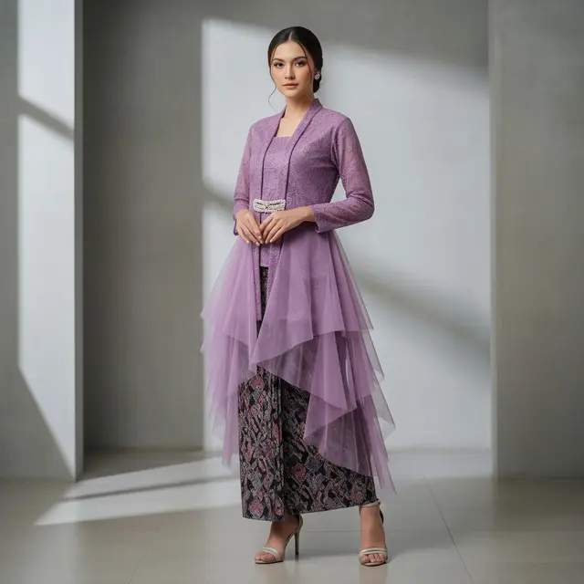 Model Kebaya Soft Ungu Terbaru 2026