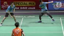Meski menang, Mohammad Ahsan/Hendra Setiawan mengakui pertandingan melawan Supak Jomkoh/Kittinupang Kedren merupakan laga yang sulit. (Liputan6.com/Herman Zakharia)