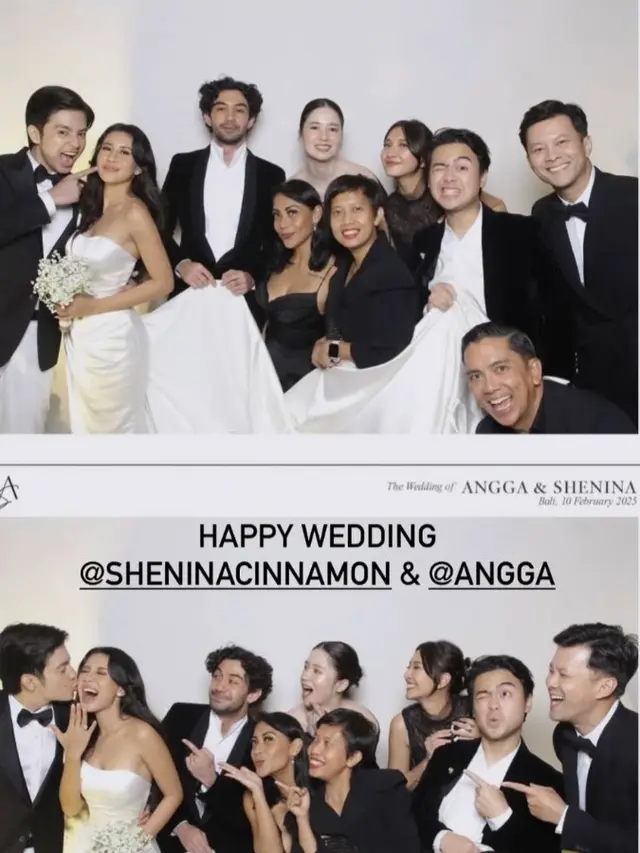 Tampil Angga Yunanda dan Shenina Cinnamon saat Resepsi. [@laurabas]