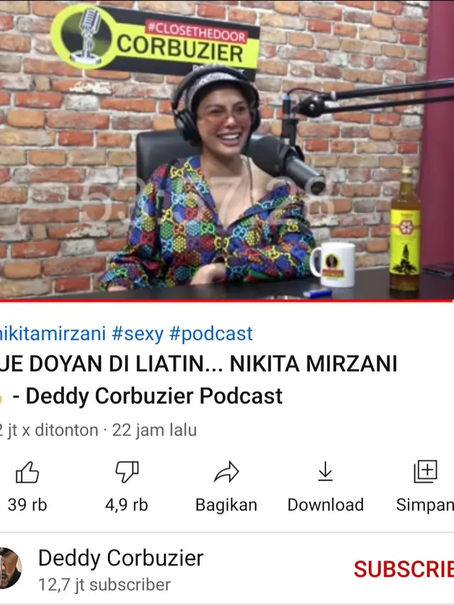 Nikita Mirzani dalam konten Deddy Corbuzier. (Foto: YouTube Nikita Mirzani)