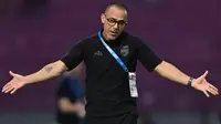 Ekspresi pelatih Borneo FC Samarinda, Fabio Lefundes saat mendampingi tim asuhannya bertandang ke markas Persik Kediri dalam laga pekan ke-30 BRI Super League 2025/2026 di Stadion Brawijaya, Kediri, Jawa Timur, Rabu (29/4/2026). (Dok. Borneo FC)