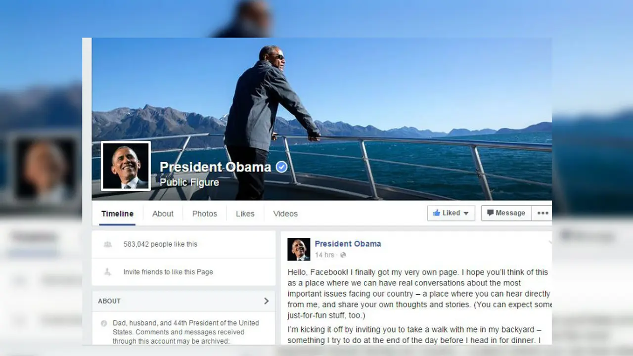 Obama Punya Facebook, Video Pertamanya 'Pamer' Gedung Putih