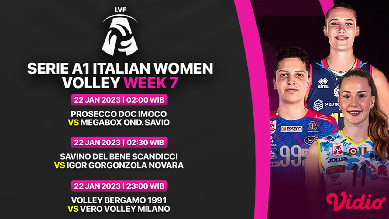 Dapatkan Live Streaming Serie A1 Italian Women Volley Pekan ke-7 di Vidio Minggu, 22 Januari