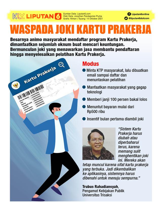Infografis: Waspada Joki Kartu Prakerja (Liputan6.com / Triyasni)