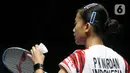 Namun, jelang poin-poin penentu, Putri Kusuma Wardani banyak melakukan kesalahan sendiri yang menguntungkan lawan. (Liputan6.com/Herman Zakharia)