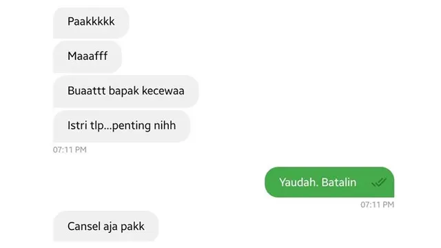 Chat kocak ojol (Sumber: Twitter/@sigitsoesetyo)