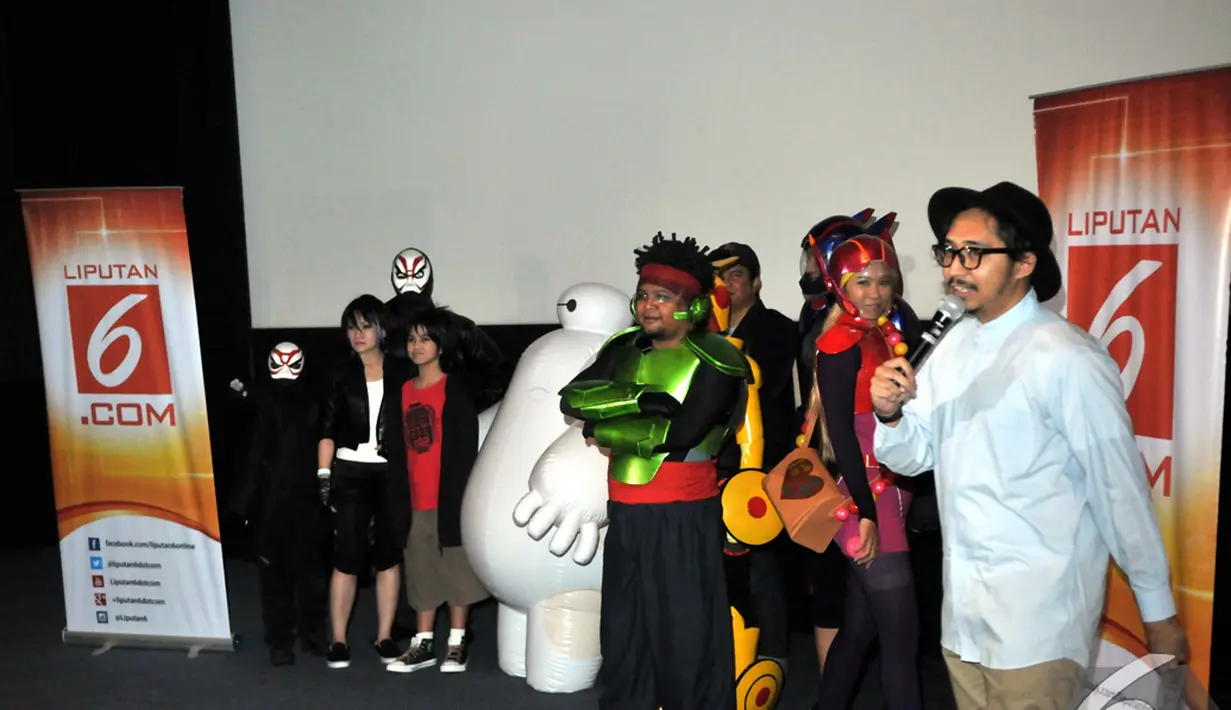 Usai menonton film Big Hero 6, Cinemaholic mengadakan doorprize. Beberapa pecinta film Big Hero 6 ikut bergabung memeriahkan acara, Jakarta, Minggu (9/11/2014) (Liputan6.com/Panji Diksana)