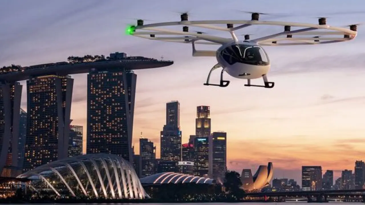 Taksi terbang Volocopter mengudara di Singapura