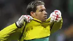Werder Bremen's goalkeeper Tim Wiese during the UEFA Cup semi-final match Werder Bremen vs Hamburger SV at Weser-Stadion in Bremen on April 30, 2009. Hamburg won 0-1. AFP PHOTO/JOHN MACDOUGALL 
