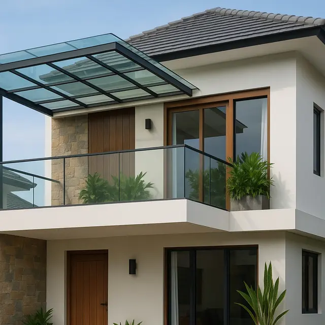 Rumah Tropis Modern dengan Kanopi Kaca (Foto: ChatGPT)