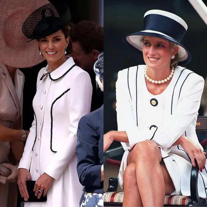 Kate Middleton Ikuti Gaya Chic Putri Diana dengan Busana Putih