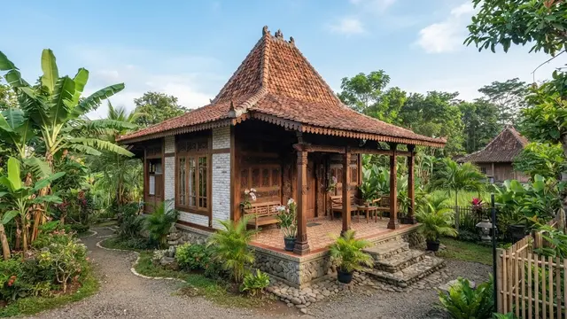Model desain bungalow tradisional nusantara dengan sentuhan joglo dan limasan