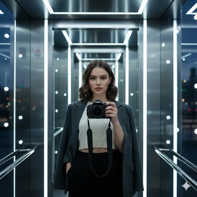 Prompt Gemini AI Foto di Kaca dengan Kamera