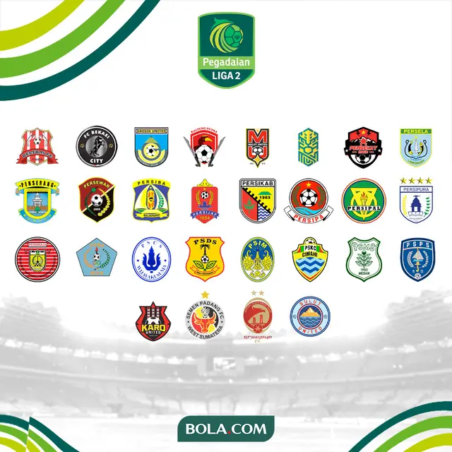 Pegadaian Liga 2 - Ilustrasi Logo Klub Musim 2023-2024