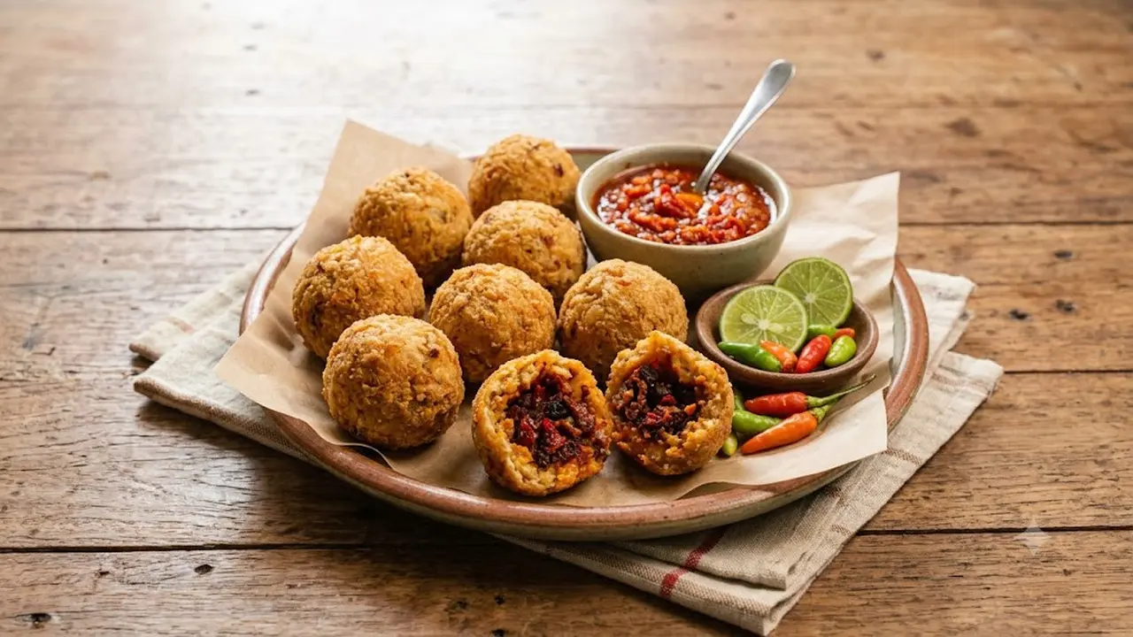 Resep Bola Bola Tempe Isi Sambal Mercon