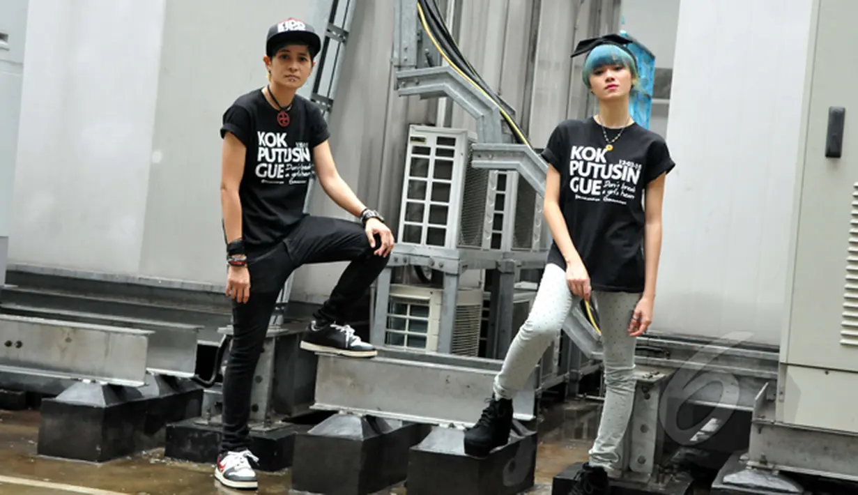 Duo The Virgin saat berpose untuk Liputan6.com, SCTV Tower, Jakarta, Selasa (3/3/2015). (Liputan6.com/Panji Diksana)