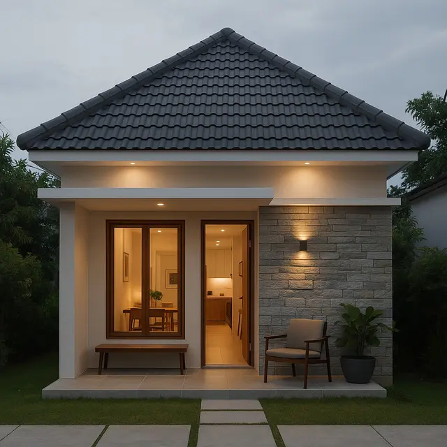 Model Rumah Sederhana 1 Lantai dengan Arsitektur Modern (Foto: ChatGPT)