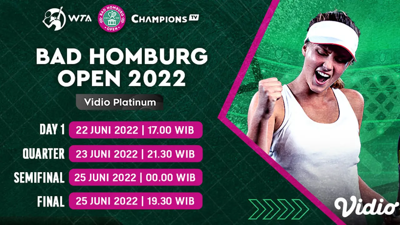 Link Live Streaming WTA 250 Bad Homburg Open 2022 di Vidio, 22-25 Juni 2022