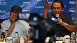 Anggota Komite BPH Migas Migas, Ibrahim Hasyim (kanan) saat menjadi pembicara dalam diskusi "Selamat Tinggal Premium", Jakarta, Sabtu (27/12/2014). (Liputan6.com/Miftahul Hayat)