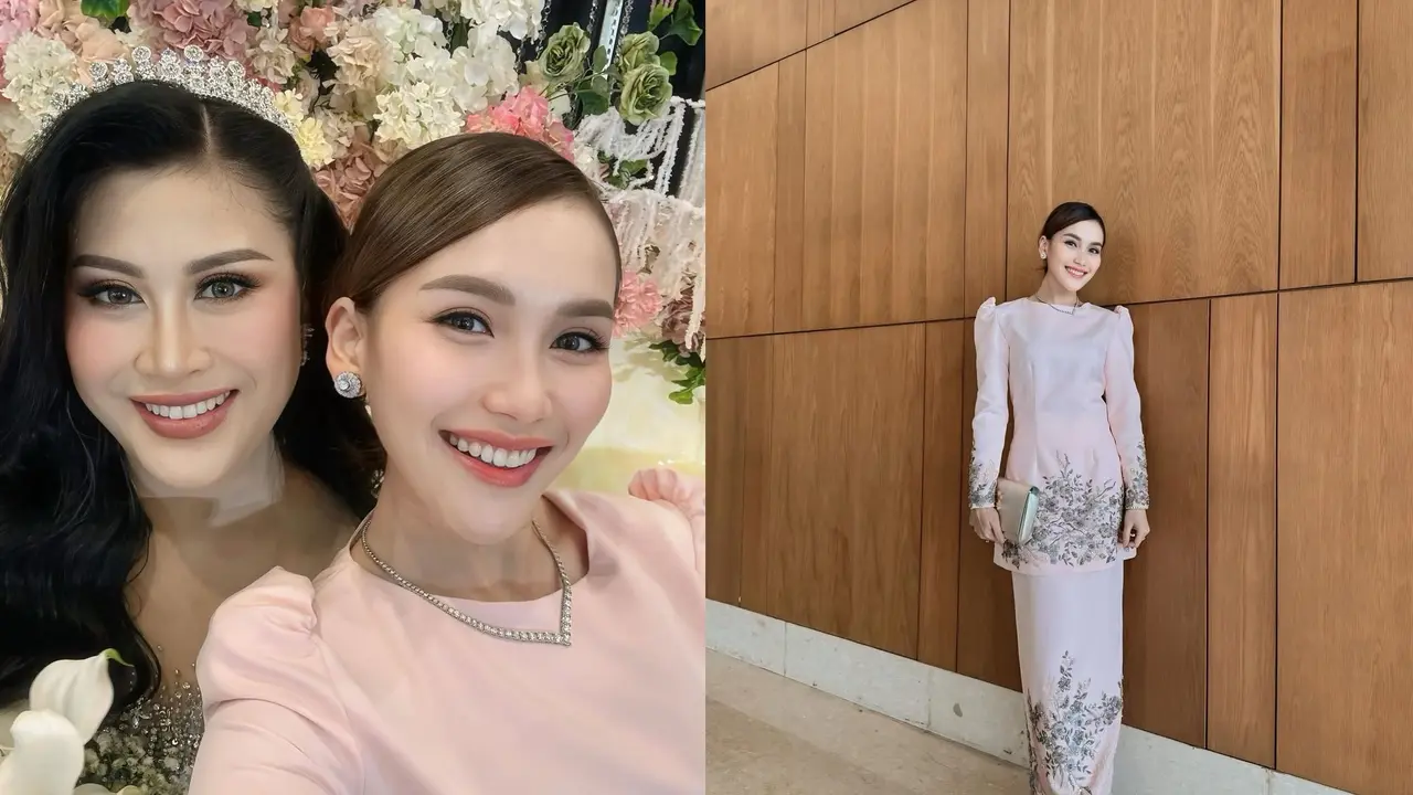 Potret Kalung Silver Ayu Ting Ting saat Hadiri Pernikahan Boiyen