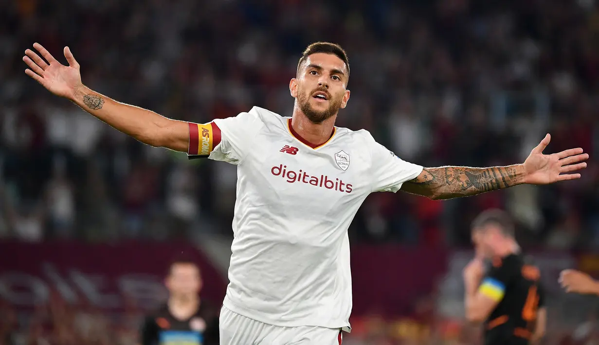 Pesta gol AS Roma diawali oleh gol yang dicetak oleh sang kapten Lorenzo Pellegrini pada menit ke-19. (AFP/Isabella Bonotto)