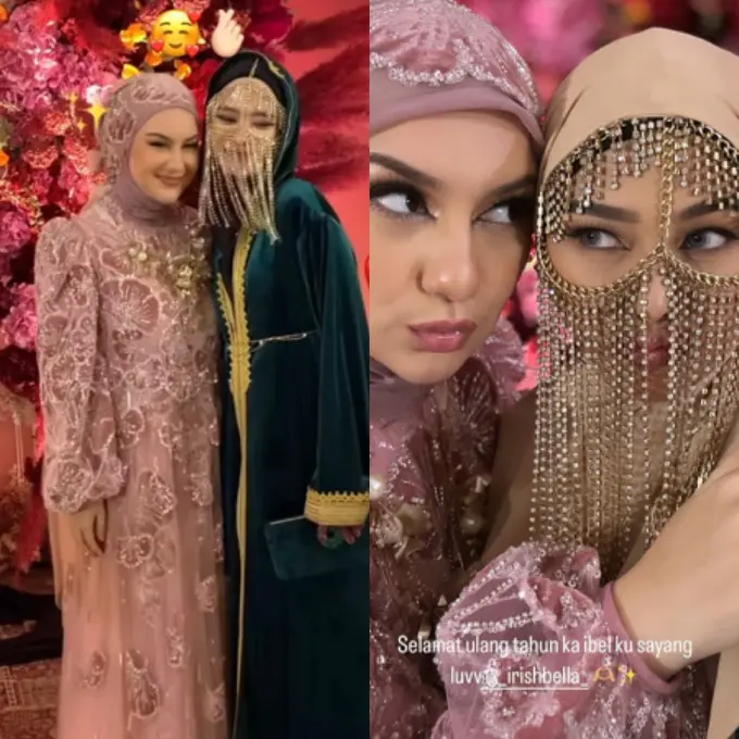 Penampilan Arabian Look Inara Rusli dan Dara Arafah di Ulang Tahun ke-28 Irish Bella