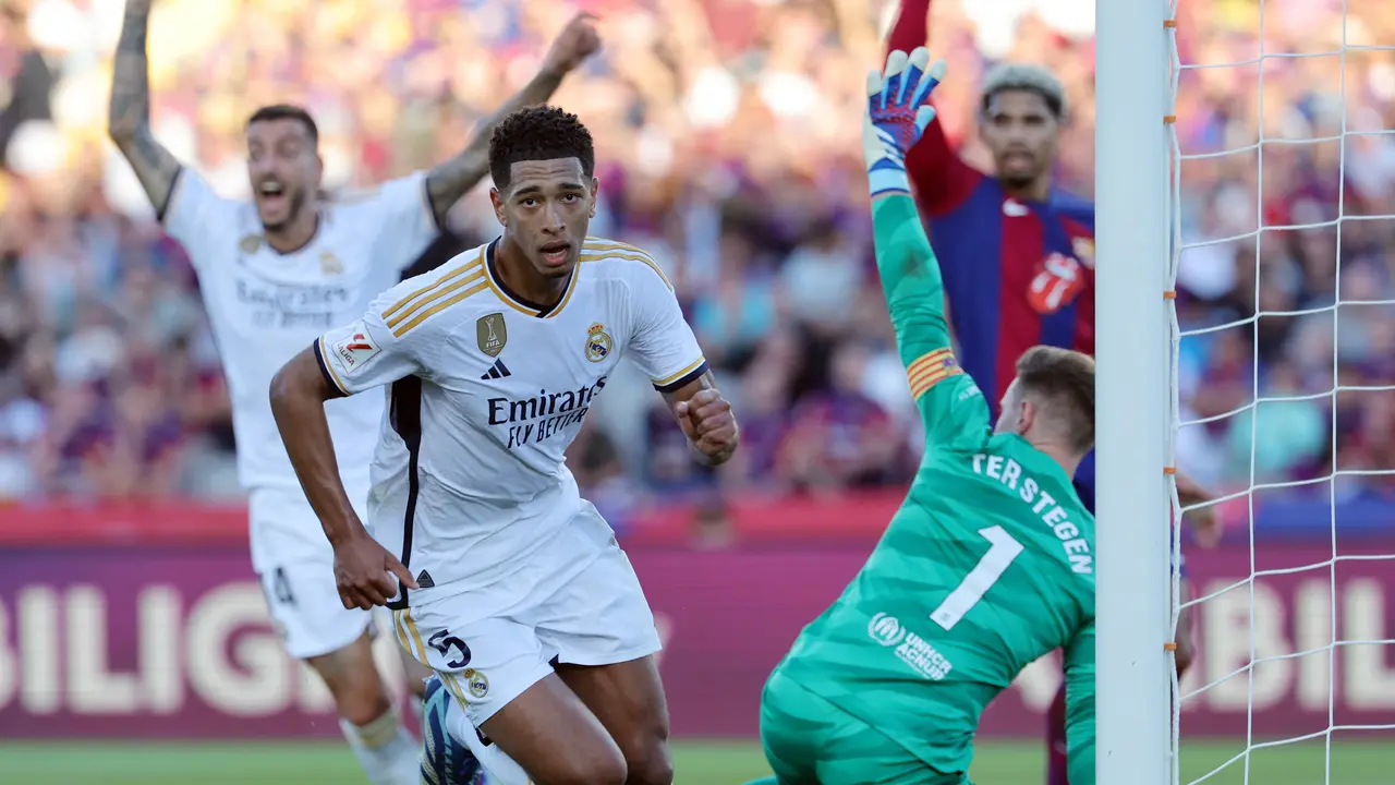 Jude Bellingham dan Marc-Andre ter Stegen - Barcelona Vs Real Madrid di La Liga 2023/2024