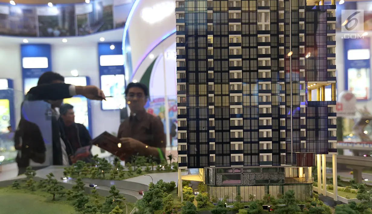 Sebuah maket apartemen PT Adhi Persada Properti (APP) yang dipamerkan pada acara Indonesia Property Expo 2018 di Jakarta, Jumat (28/9). PT Adhi Karya (Persero) Tbk memperluas pasarnya hingga segmen menengah ke atas. (Liputan6.com/Fery Pradolo)
