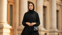 8 Model Gamis Abaya Hitam Terbaru, Fashion Simple yang Tampak Elegan