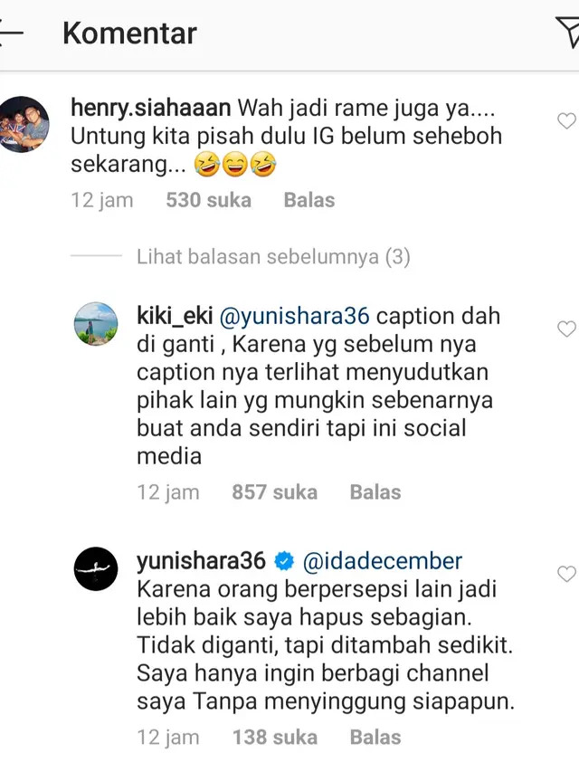 Unggahan Yuni Shara. (Foto: Instagram @yunishara36)