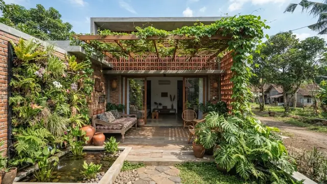 Rumah Kampung Modern dengan Teras Luas