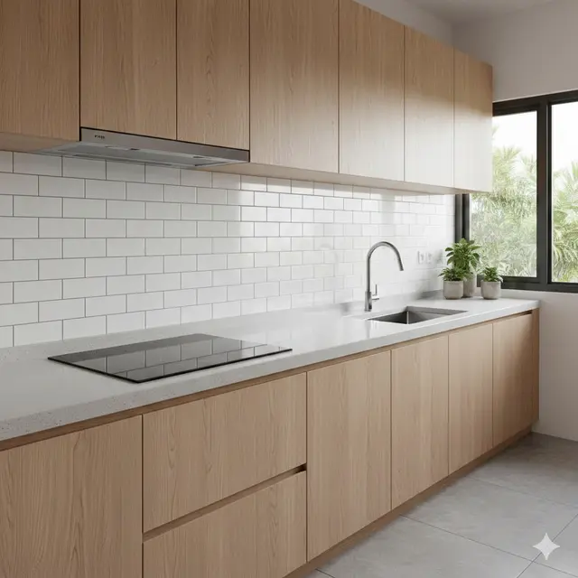 Model Dinding Dapur Minimalis yang Estetik (Foto: Gemini AI)