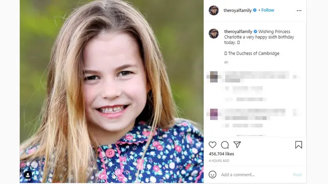 Potret Putri Charlotte Berambut Panjang dan Pakai Gaun Floral di Ultah ke-6