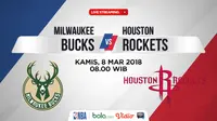 Jadwal NBA, Milwaukee Bucks Vs Houston Rockets. (Bola.com/Dody Iryawan)
