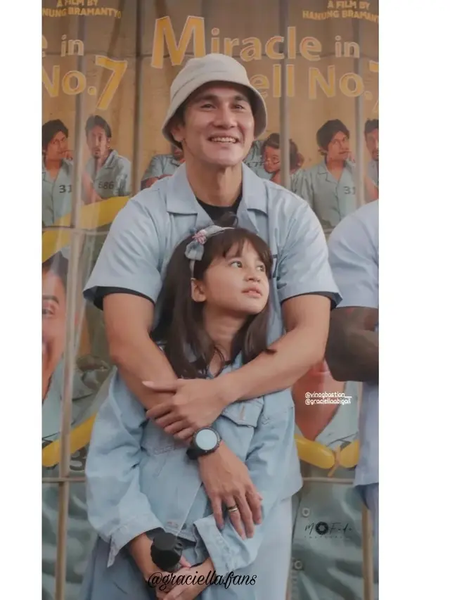 6 Momen Kedekatan Vino G. Bastian dan Graciella Abigail, Ayah Anak di Miracle In Cell No. 7