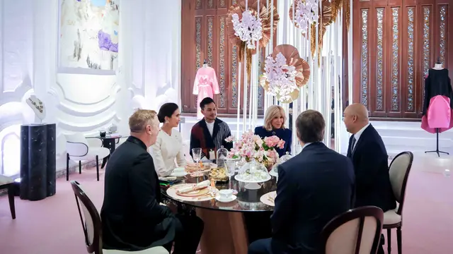Ibu Negara Prancis Brigitte Macron dan Menpar Widi