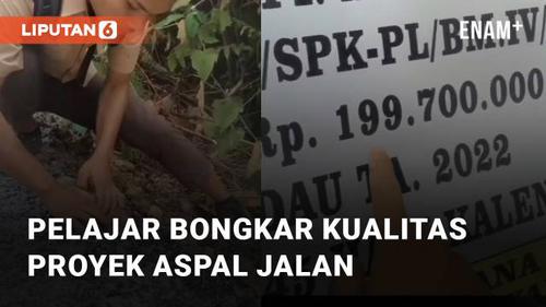 VIDEO: Pelajar Bongkar Kualitas Proyek Aspal Jalan, Kenyataannya Bikin Miris