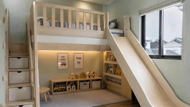 Inspirasi Kamar Anak dengan Perosotan di Dalamnya