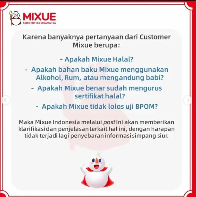 Tanggapan Mixue Indonesia yang Punya Gerai di Berbagai Penjuru Soal Sertifikasi Halal
