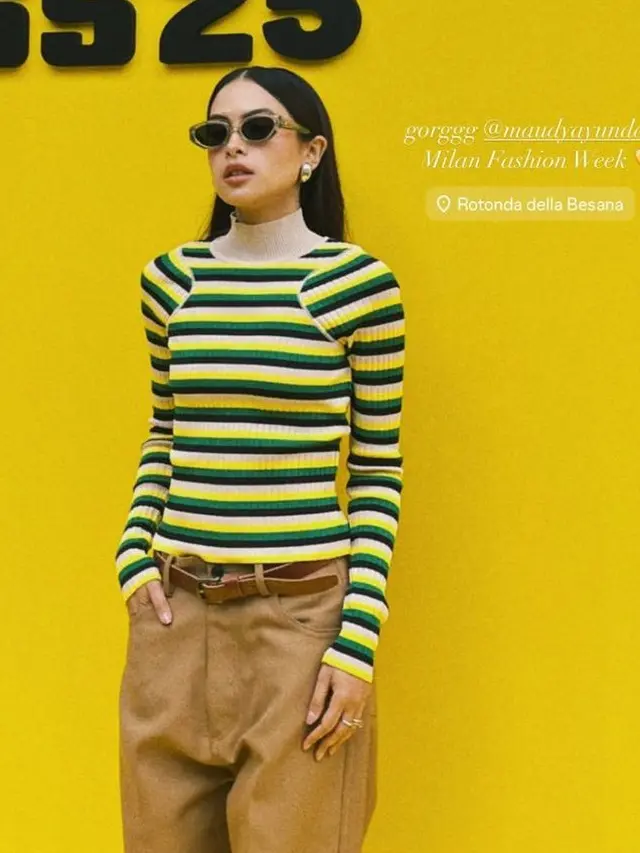 Maudy Ayunda Hadir di Milan Fashion Week 2024. [@indmaysa]