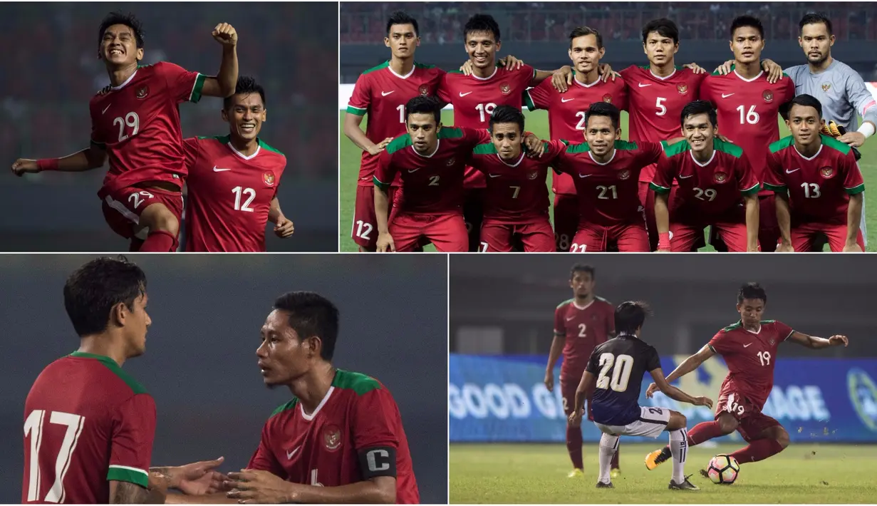Berikut ini lima momen menarik saat Timnas Indonesia mengalahkan Kamboja 3-1 pada laga persahabatan di Stadion Patriot, Bekasi, Rabu (4/10/2017). (Bola.com/Vitalis Yogi Trisna)
