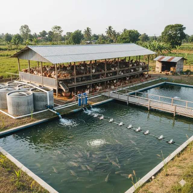 Jenis Ayam dan Ikan yang Cocok untuk Sistem Terpadu Satu Lahan (Foto: Gemini AI)