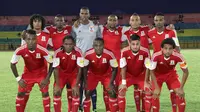 Timnas Mauritius, yang akan jadi lawan Timnas Indonesia pada uji coba, Selasa (11/9/2018). (AFP/Nicolas Larche)