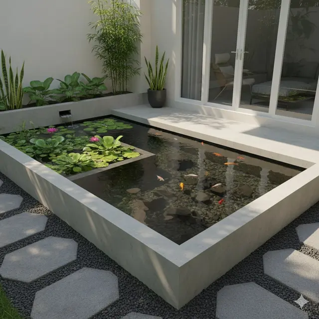 Kolam Ikan Minimalis dengan Sistem Filter Alami
