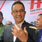 Calon presiden nomor urut 1, Anies Baswedan, usai acara 'Dialog Pers dan Capres Bersama PWI di Kantor Dewan Pers, Jakarta Pusat, Jumat (1/12/2023). (Liputan6.com/Winda Nelfira)